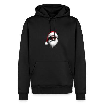 Weihnachtsmann Gesicht Sonnenbrille mit Hut Bart Weihnachten - Männer Premium Bio Hoodie - Schwarz - Vorne - Nico (187cm)