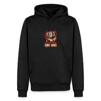 Fridays Are Better With Comic Books Fun Design - Men’s Premium Organic Hoodie - black - Front - Nico (187cm)