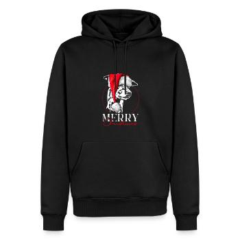 Santa GREYHOUND Joyeux Noël Greyhounds Wilsigns - Sweat à capuche Premium bio Homme - noir - Devant - Nico (187cm)