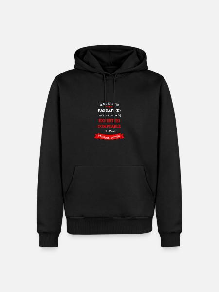 EXPERT(E)-COMPTABLE PARFAIT(E) - Sweat à capuche Premium bio Homme - noir
