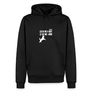 Les chiens aboient, le drone passe - T-shirt Fr - Sweat à capuche Premium bio Homme - noir - Devant - Nico (187cm)