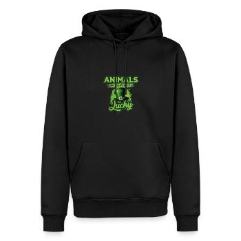 Les animaux font que tous les jours se sentent chanceux la Saint-Patrick - Sweat à capuche Premium bio Homme - noir - Devant - Nico (187cm)