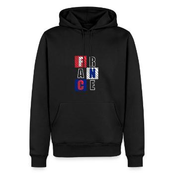 Frankreich - Männer Premium Bio Hoodie - Schwarz - Vorne - Nico (187cm)