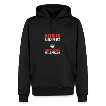 Bonjour Pension Retraité Cadeau - Sweat à capuche Premium bio Homme - noir - Devant - Nico (187cm)