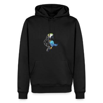 Roue Perroquet Ornithologie Cadeau - Sweat à capuche Premium bio Homme - noir - Devant - Nico (187cm)