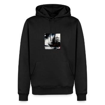 ImgCreator ai japanese ship - Männer Premium Bio Hoodie - Schwarz - Vorne - Nico (187cm)
