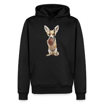 Fennek Fuchs Fußball - Männer Premium Bio Hoodie - Schwarz - Vorne - Nico (187cm)