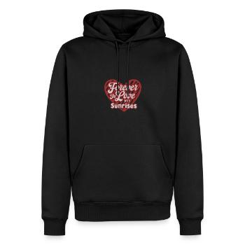 Für immer verliebt in Sunrises Heart Design - Männer Premium Bio Hoodie - Schwarz - Vorne - Nico (187cm)