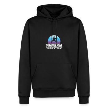 A Black Belt Is A White Belt That Never Gave Up - Men’s Premium Organic Hoodie - black - Front - Nico (187cm)