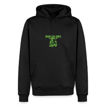Irische Küsse sorgen jeden Tag für ein glückliches Gefühl St. Patricks - Männer Premium Bio Hoodie - Schwarz - Vorne - Nico (187cm)