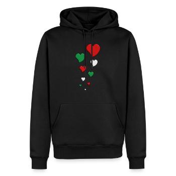 basque hearts - Men’s Premium Organic Hoodie - black - Front - Nico (187cm)