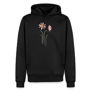 Bunte Blumen - Männer Premium Bio Hoodie - Schwarz - Vorne - Nico (187cm)