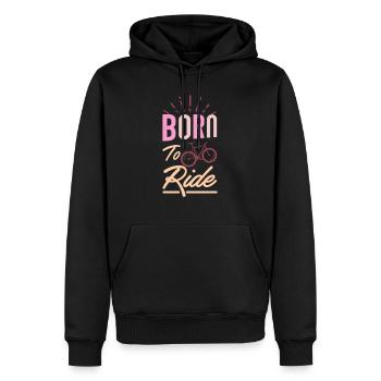 vélo - Sweat à capuche Premium bio Homme - noir - Devant - Nico (187cm)