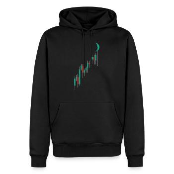 Crypto Trading Hodl Vintage Candlestick Chart To T - Men’s Premium Organic Hoodie - black - Front - Nico (187cm)