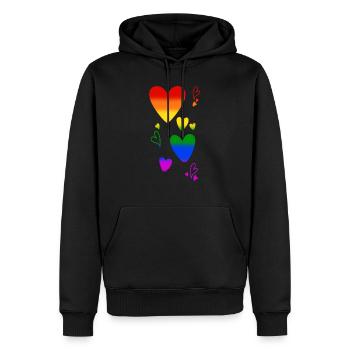Love is Love LGBTQ Pride Love Pride Heart - Men’s Premium Organic Hoodie - black - Front - Nico (187cm)
