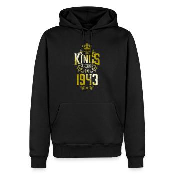 kings are born 1943 - Men’s Premium Organic Hoodie - black - Front - Nico (187cm)