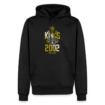 les rois naissent en 2002 - Sweat à capuche Premium bio Homme - noir - Devant - Nico (187cm)