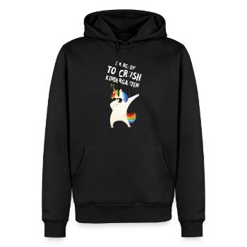 I'm Ready To Crush Kindergarten - Dabbing Unicorn - Men’s Premium Organic Hoodie - black - Front - Nico (187cm)