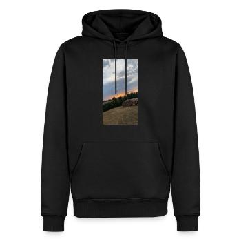 Sonnenuntergang 🌅 - Männer Premium Bio Hoodie - Schwarz - Vorne - Nico (187cm)