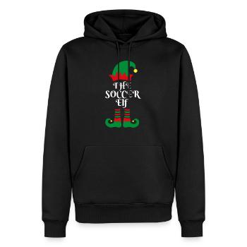 DIE FUSSELFE Weihnachtsgeschenk Santas kleine Helferin - Männer Premium Bio Hoodie - Schwarz - Vorne - Nico (187cm)