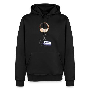 Ondes sonores Musique blues pop rock dance Hard Rock - Sweat à capuche Premium bio Homme - noir - Devant - Nico (187cm)
