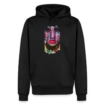 Visage artistique coloré - Sweat à capuche Premium bio Homme - noir - Devant - Nico (187cm)