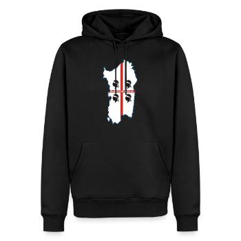 Sardaigne 4 Maures - Sweat à capuche Premium bio Homme - noir - Devant - Nico (187cm)