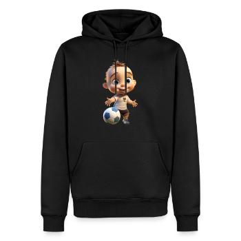 Fussballer Junge - Männer Premium Bio Hoodie - Schwarz - Vorne - Nico (187cm)