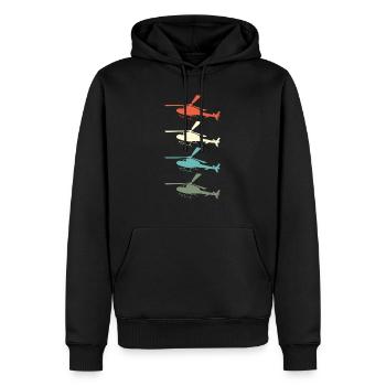 Hélicoptère Hélicoptère Rétro Cadeau - Sweat à capuche Premium bio Homme - noir - Devant - Nico (187cm)
