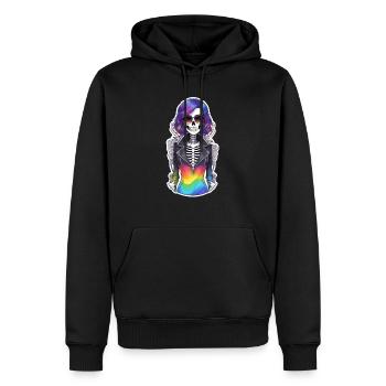 Halloween - Rock & Regenbogen - Männer Premium Bio Hoodie - Schwarz - Vorne - Nico (187cm)