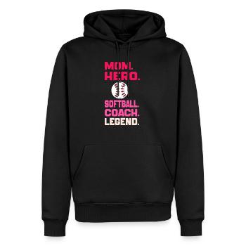 Mama Hero Softball Coach Legende Lustige Softball Mama - Männer Premium Bio Hoodie - Schwarz - Vorne - Nico (187cm)