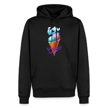 Glace - Sweat à capuche Premium bio Homme - noir - Devant - Nico (187cm)