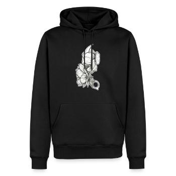 Flower Knife - Männer Premium Bio Hoodie - Schwarz - Vorne - Nico (187cm)