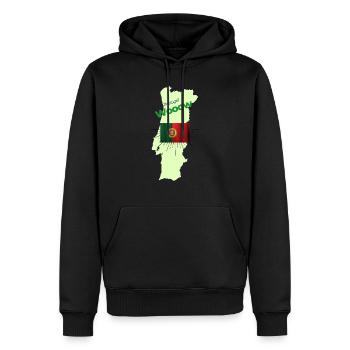 Portugal Pride – Portuguese Flag & Map Design - Men’s Premium Organic Hoodie - black - Front - Nico (187cm)