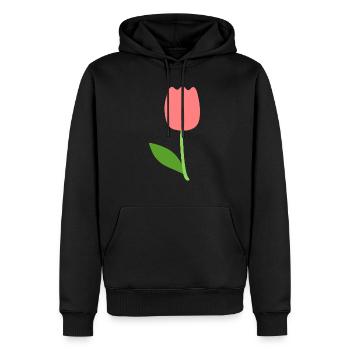 Tulpenblüte - Männer Premium Bio Hoodie - Schwarz - Vorne - Nico (187cm)