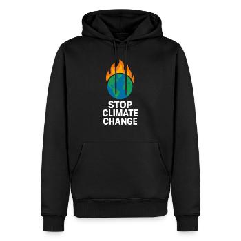 Klimawandel stoppen T-Shirt – Umweltschutz Protest - Männer Premium Bio Hoodie - Schwarz - Vorne - Nico (187cm)