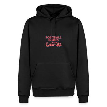 Football-Spiele sind ein Allheilmittel - Männer Premium Bio Hoodie - Schwarz - Vorne - Nico (187cm)