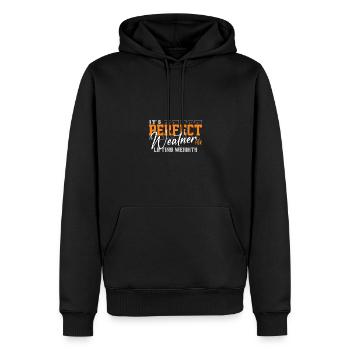 Es ist perfektes Wetter zum Heben von Gewichten Fitness - Männer Premium Bio Hoodie - Schwarz - Vorne - Nico (187cm)