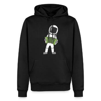 Astronaut - Männer Premium Bio Hoodie - Schwarz - Vorne - Nico (187cm)
