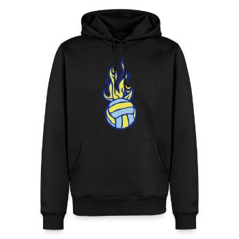 volleyball ball waterpolo flame fire - Men’s Premium Organic Hoodie - black - Front - Nico (187cm)