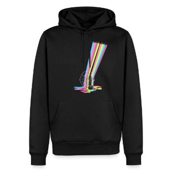 Stummer Schrei nach Licht und Farbe - Männer Premium Bio Hoodie - Schwarz - Vorne - Nico (187cm)