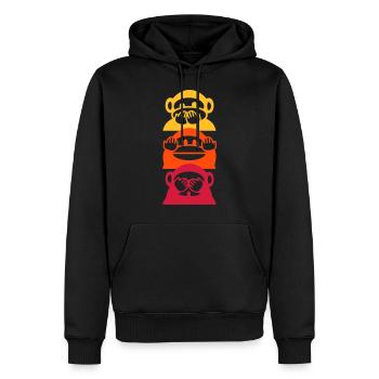 farbige Affen - Männer Premium Bio Hoodie - Schwarz - Vorne - Nico (187cm)