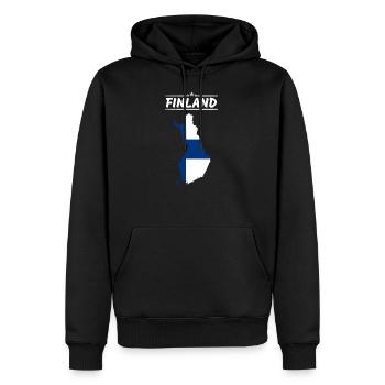 Finlande drapeau pays contour bannière pays suomi - Sweat à capuche Premium bio Homme - noir - Devant - Nico (187cm)