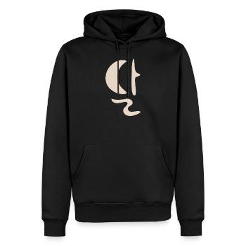 Moon 달 ❍ Hangul | Stellar System | Korea | Seoul - Männer Premium Bio Hoodie - Schwarz - Vorne - Nico (187cm)