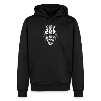 Diables - Sweat à capuche Premium bio Homme - noir - Devant - Nico (187cm)