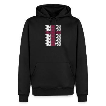 MERCI croix - Sweat à capuche Premium bio Homme - noir - Devant - Nico (187cm)