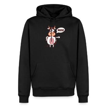 Vache de la réprobation - Sweat à capuche Premium bio Homme - noir - Devant - Nico (187cm)