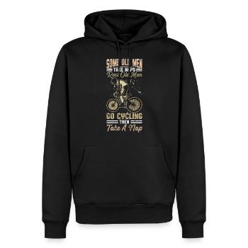 Pour faire du vélo - Sweat à capuche Premium bio Homme - noir - Devant - Nico (187cm)