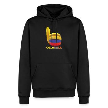 plátano Colombia banane  - Männer Premium Bio Hoodie - Schwarz - Vorne - Nico (187cm)