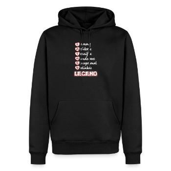 Fête des pères, Fête des pères, Fête des pères, Fête des pères - Sweat à capuche Premium bio Homme - noir - Devant - Nico (187cm)